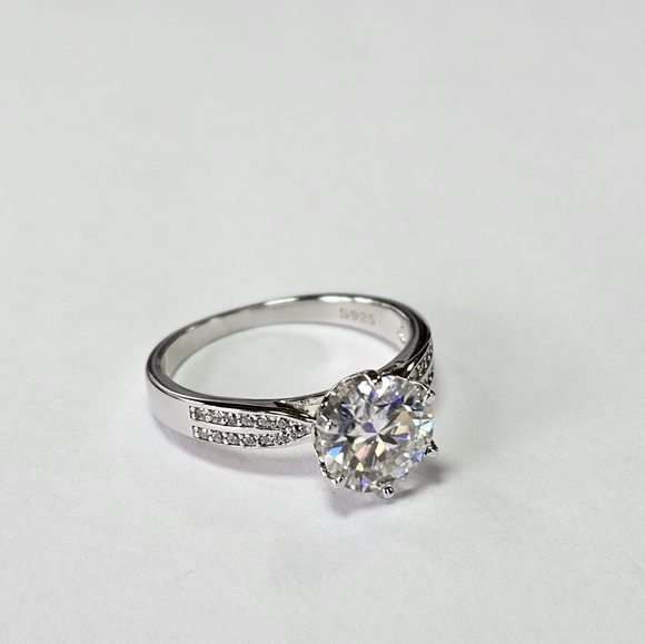 Certified GRA Moissanite Ring 18k over Sterling Silver Sz 7. NEW - Picture 13 of 13